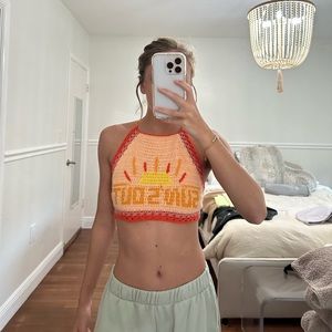 Crochet “sun’s out” halter top